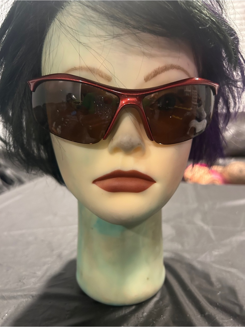 Women's Red Sport Wrap Sunglasses - Unbranded